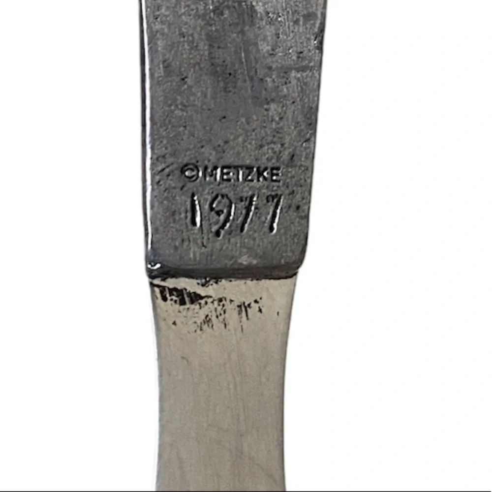 Vintage METZKE Pewter 3 Blind Mice Cheese Knife and Mouse cheese pick 1977